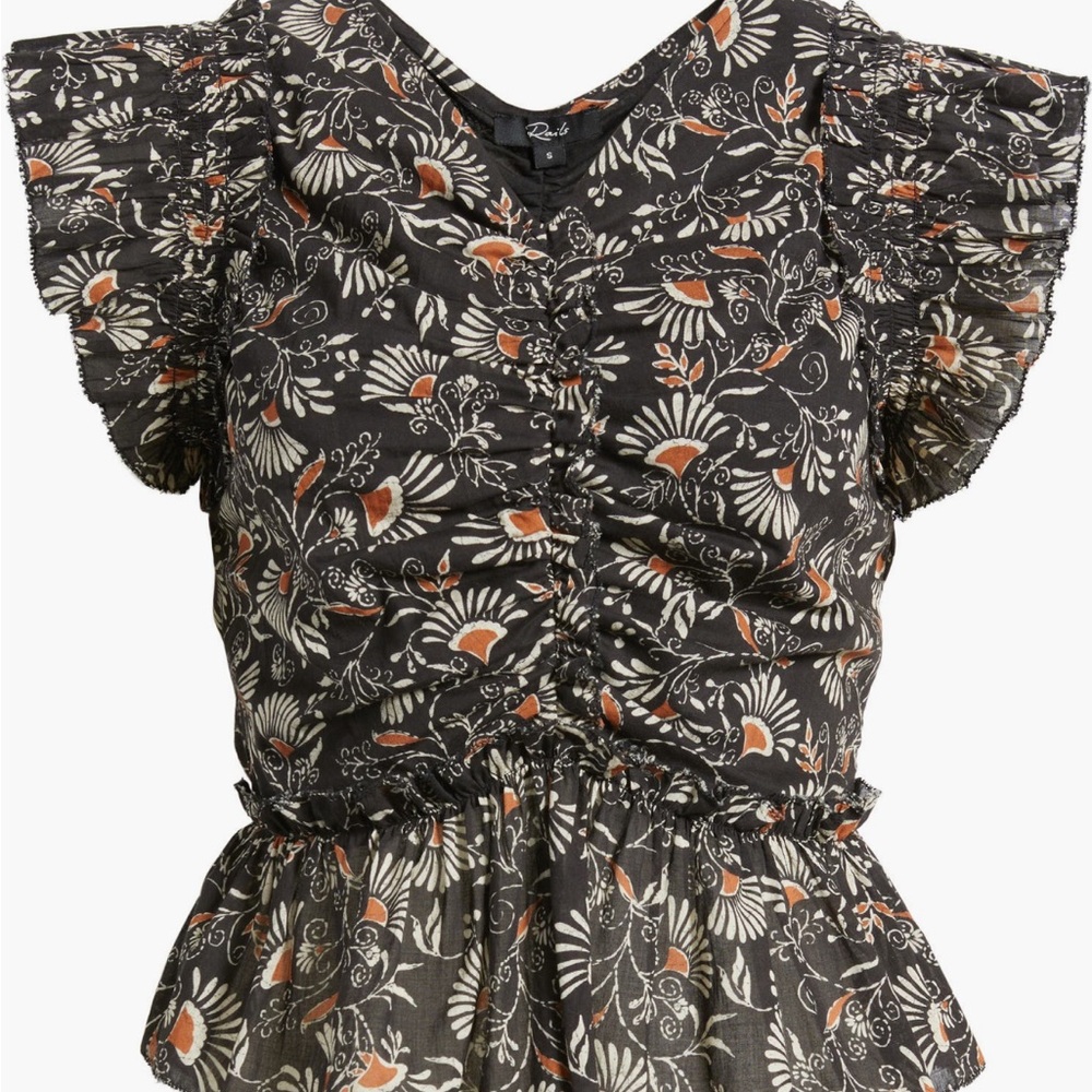 XS Cali Cassia Ruffle Sleeve Top - By Rails